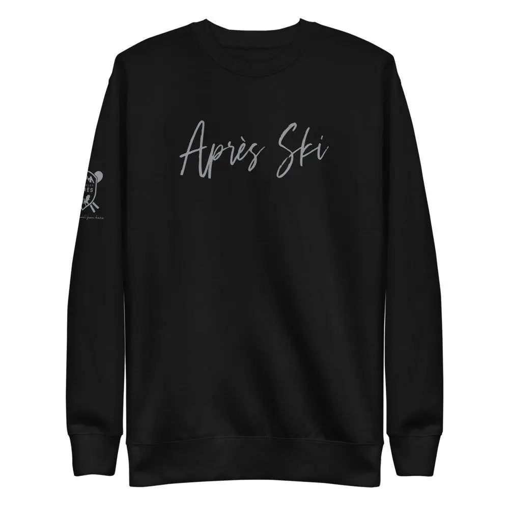 Après Ski Fleece Sweatshirt - Black and Grey - All About Apres Ski