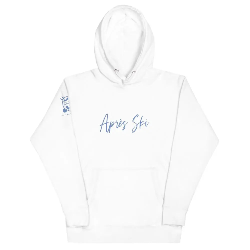 Après Ski Hoodie - Light Blue Script - All About Apres Ski