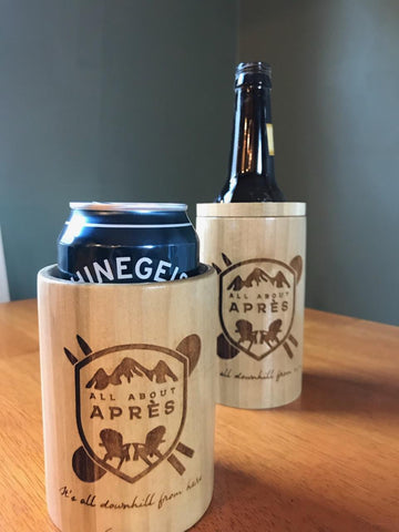 All About Après Wooden Koozie - All About Apres Ski