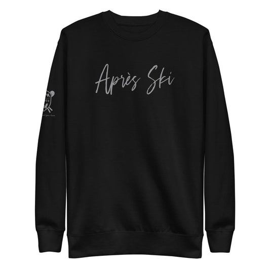 Après Ski Fleece Sweatshirt - Black and Grey - All About Apres Ski