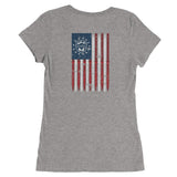 Distressed American Flag Ladies' Après Ski T-Shirt - All About Apres Ski