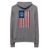 Distressed American Flag Zip Up Hoodie - All About Apres Ski